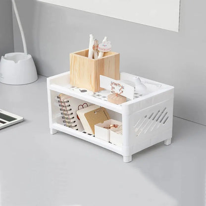 PP Desktop Double Layer Storage Rack