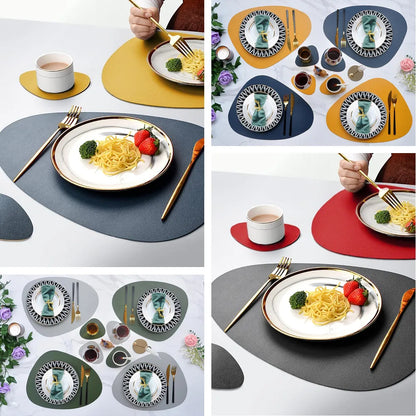 Irregular PU Leather Placemats Set