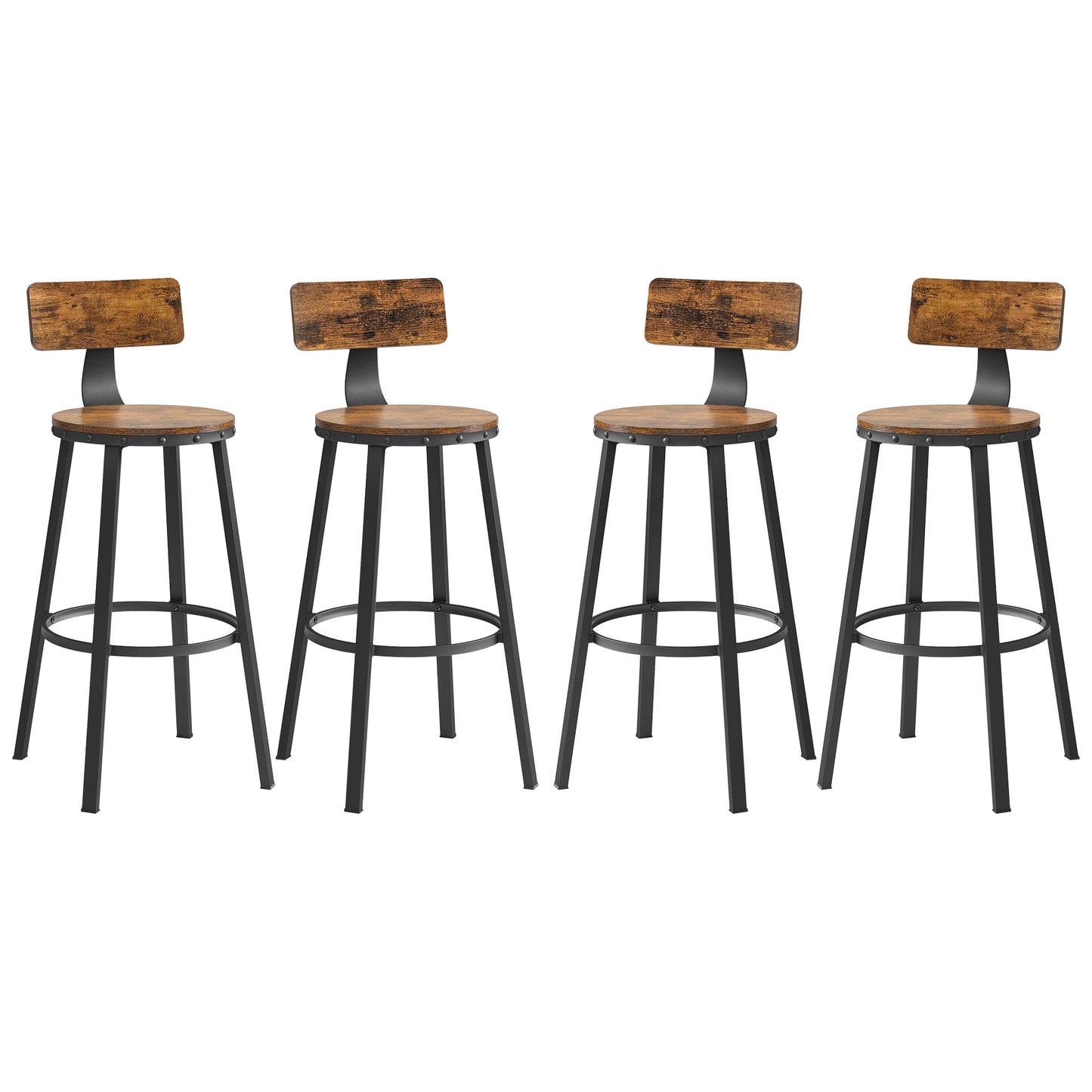 Industrial Bar Stools with Backrest