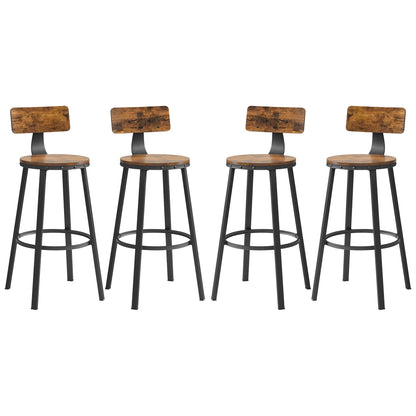 Industrial Bar Stools with Backrest