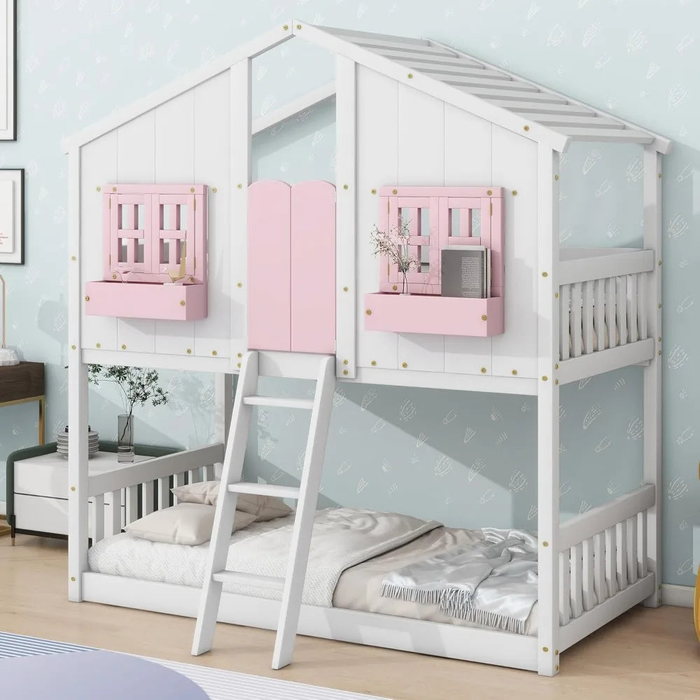 Twin Over Twin House Bunk Bed