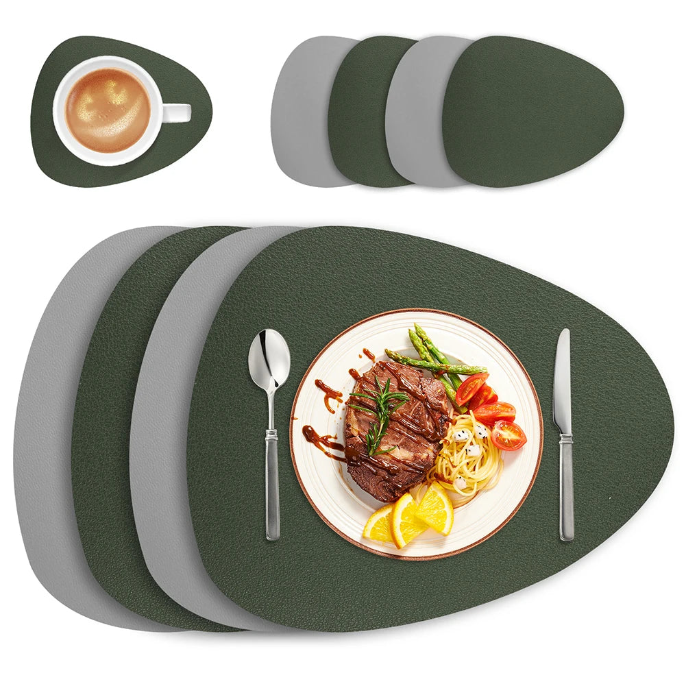 Irregular PU Leather Placemats Set