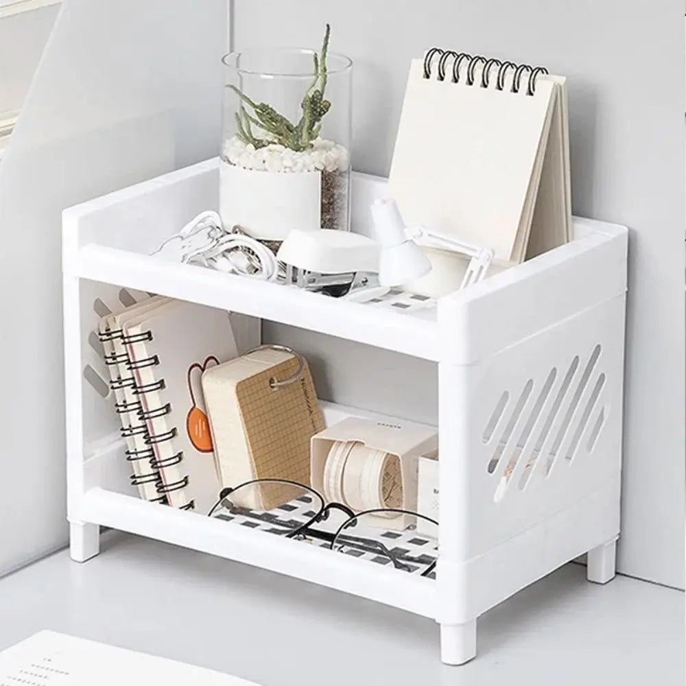 PP Desktop Double Layer Storage Rack