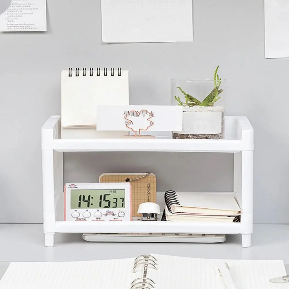 PP Desktop Double Layer Storage Rack