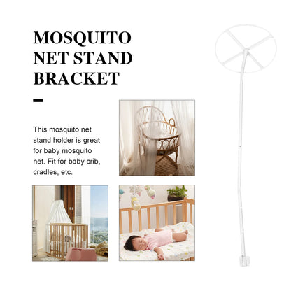 Mosquito net bracket crib for baby holder, designed for securing netting over a bassinet. Durable steel construction ensures long-lasting use.