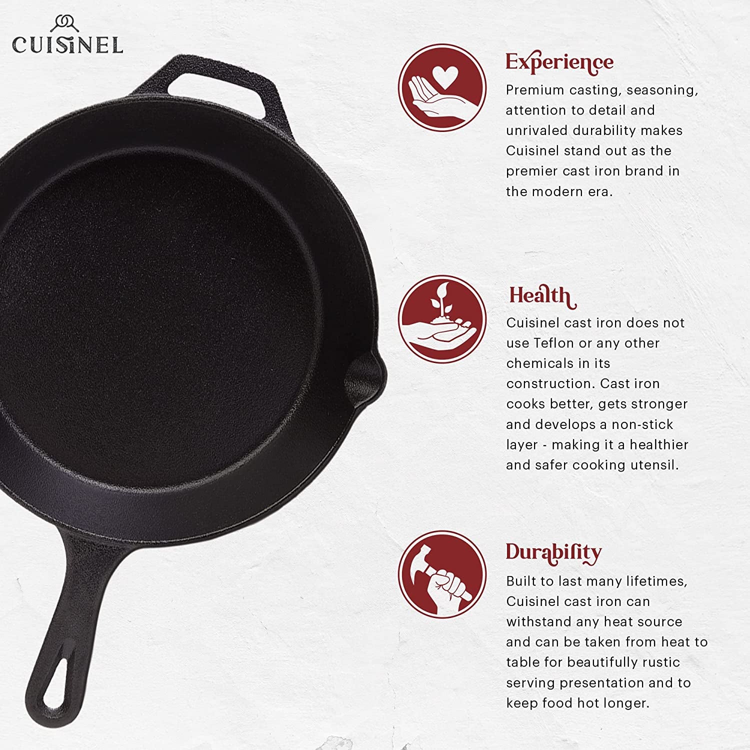 Cuisinel Cast Iron Skillets Set 