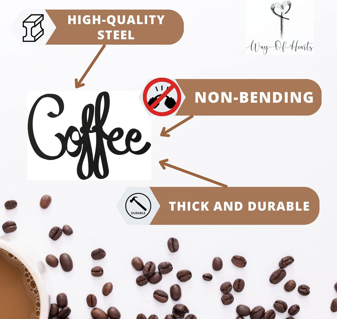 Coffee Sign Black, 9.45 X 6.9 inch | Metal Wall Art 