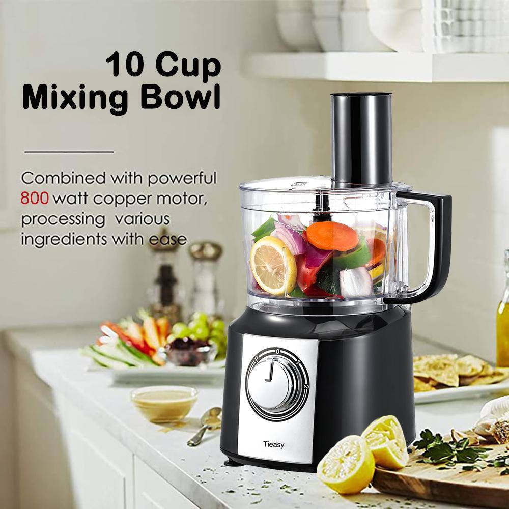10-Cup 3-Speed Multifunctional Stainless Steel Food Processor