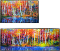 UpNUpCo Artistic and Colorful Kitchen Rugs for Floor Non Slip Kitchen Rugs and Mats Kitchen Mat Set Farmhouse Kitchen - Spicy Art - 2 Pieces - 30