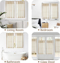 jinchan Linen Pinch Pleated Kitchen Curtains 24 Inch 2 Panels, Natural Linen Tier Curtains Back Tab Beige Farmhouse Cafe, Light Filtering Small Window Drapes for Bathroom Laundry Room Beige