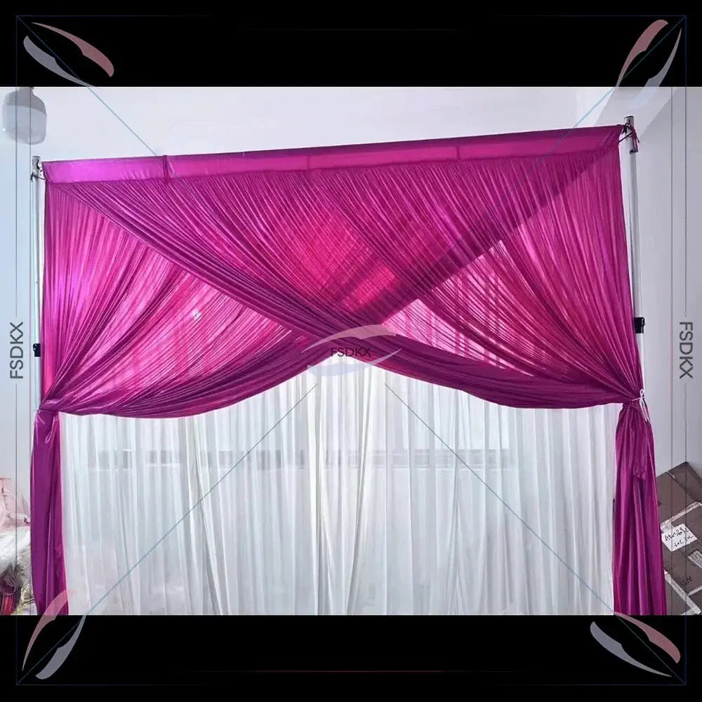 Elegant gold pleated stage backdrop curtain with a draped design, ideal for weddings, events, and theater productions. Luxurious fabric with a shimmering finish.