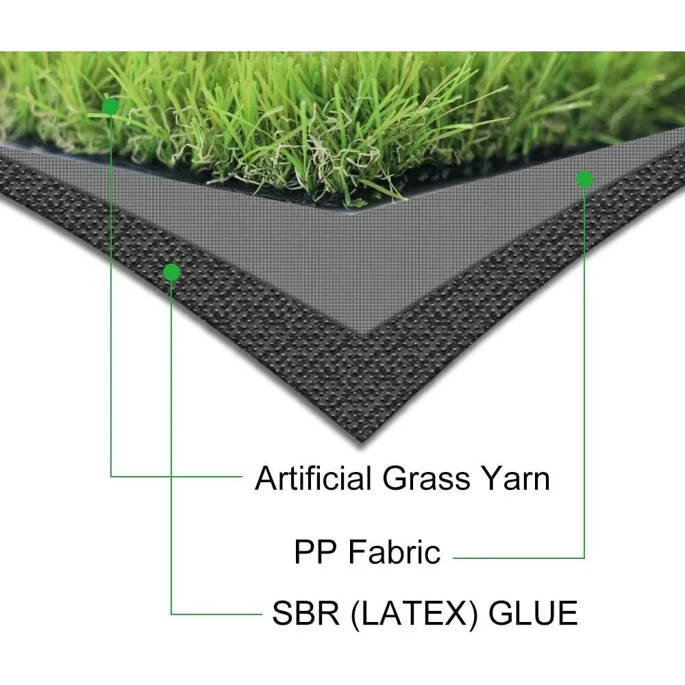 Artificial Grass Turf 1.38" Custom Sizes,Fake Grass Indoor/Outdoor Rug Synthetic Lawn Carpet,Faux Grass Landscape Home & Garden