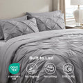 Bedsure Queen Comforter Set Grey - Bed in a Bag Queen Size 7 Pieces, GentleSoft™ Pintuck Bed Set Gift for Family, Pinch Pleat Grey Comforter with Sheets, Pillowcases & Shams