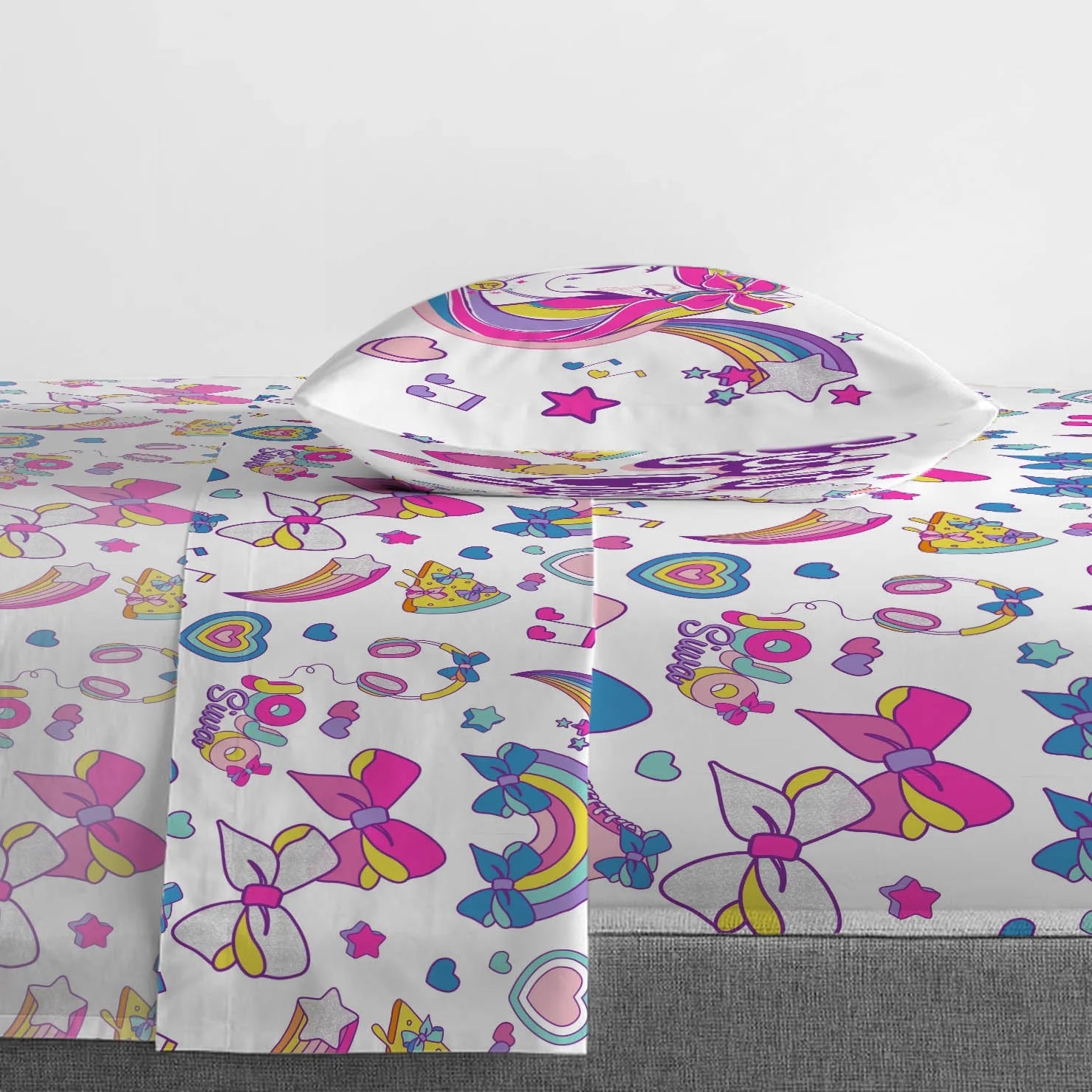 Jojo Siwa Retro Rainbow 5 Piece Twin Bed-In-A-Bag, 100% Microfiber