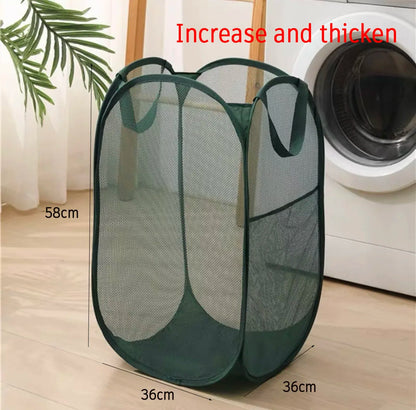 Collapsible Mesh Laundry Hamper Foldable Dirty Clothes Storage Basket Shower Room Bedroom Portable Business Travel Organizer