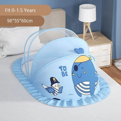 Baby Bed Infant Mosquito Nets Foldable with Cotton Pillows Portable Folding Baby Bedding Crib Netting