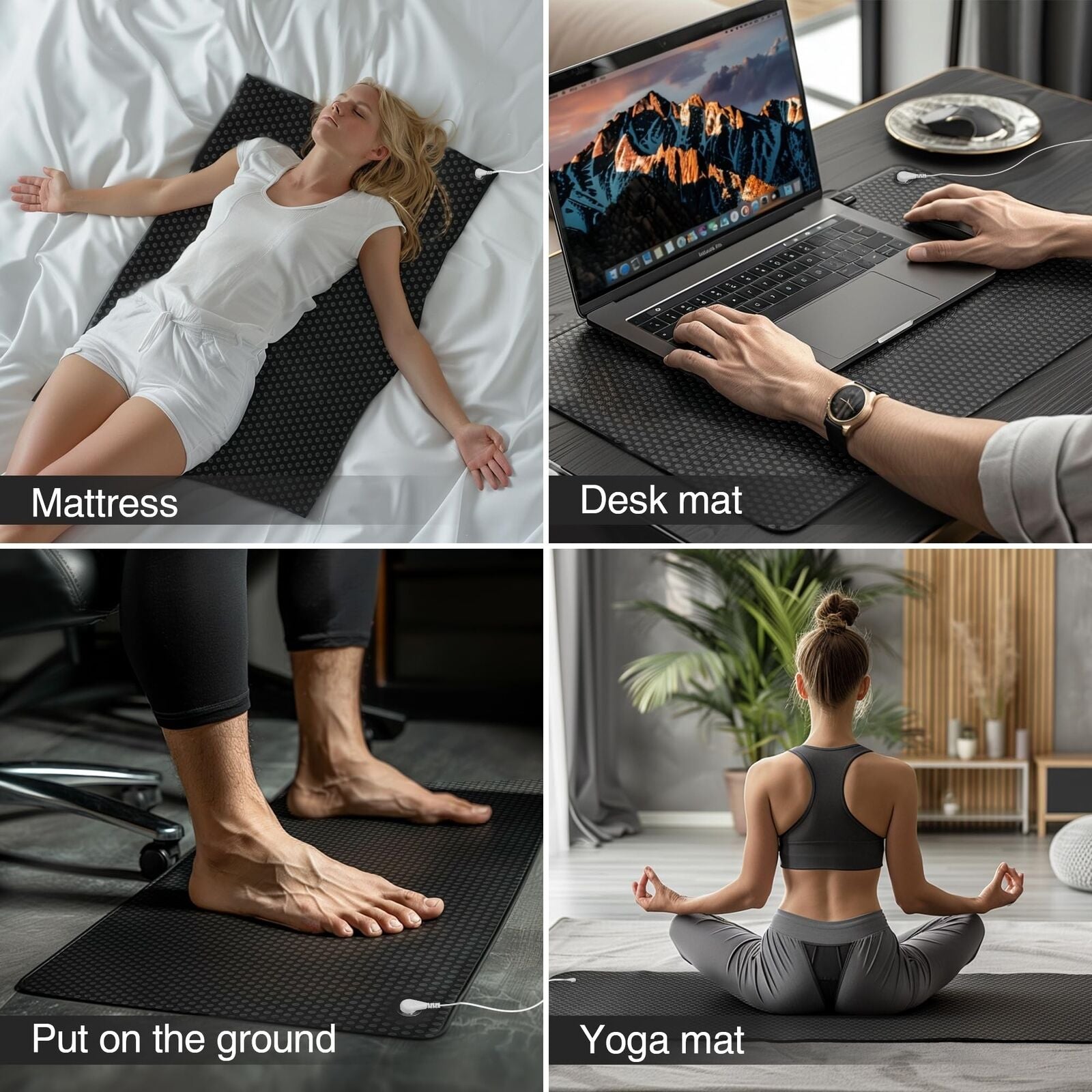 Grounding Mat for Bed, Grounding Pad for Sleep, Anti-Slip