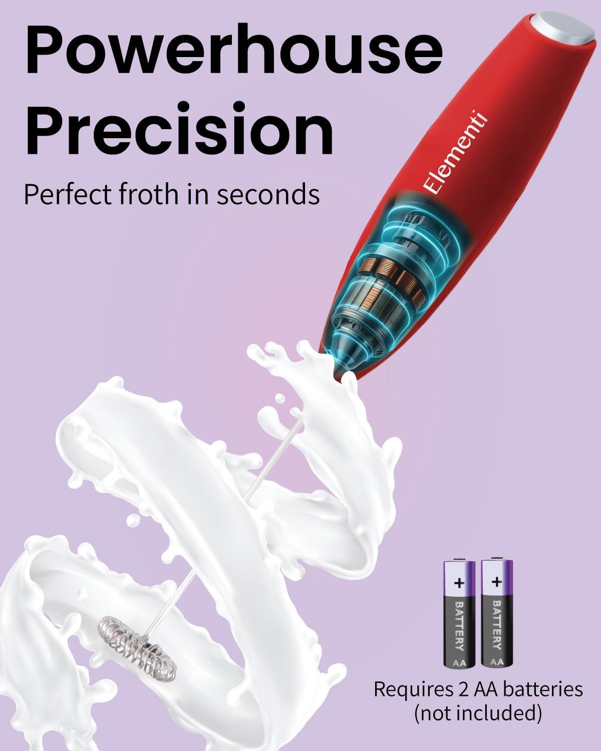 Elementi Electric Milk Frother Handheld