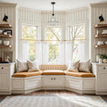 jinchan Linen Pinch Pleated Kitchen Curtains 24 Inch 2 Panels, Natural Linen Tier Curtains Back Tab Beige Farmhouse Cafe, Light Filtering Small Window Drapes for Bathroom Laundry Room Beige