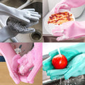 Angel Wings Magic Dish Washing Gloves with Scrubber, Silicone Reusable Cleaning Gloves, Heat-proof Household Scrubber Gloves