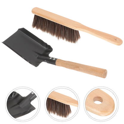 Stove Fireplace Cleaning Set Outdoor Broom Wrought Iron Charcoal Brush for