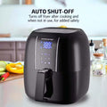3.2 Qt. Black Air Fryer Grill Pan and Non-Stick Frying Basket Auto Shut-Off 6 Cooking Presets Touch Sensor