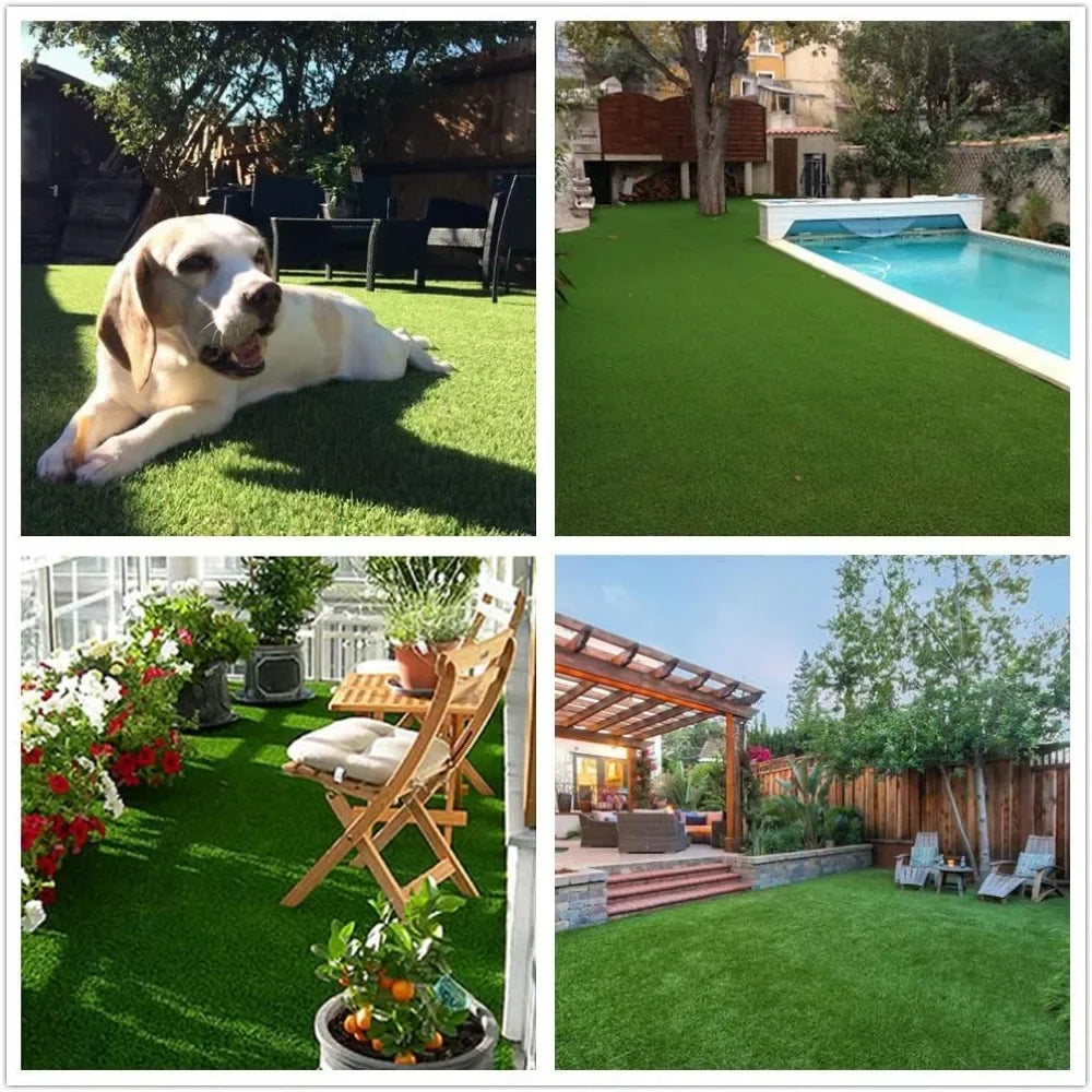 Artificial Grass Turf 1.38" Custom Sizes,Fake Grass Indoor/Outdoor Rug Synthetic Lawn Carpet,Faux Grass Landscape Home & Garden