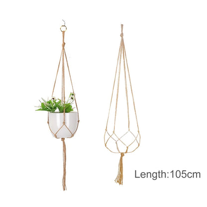 Hanging Plant Handmade Macrame Plant Hanger Flower Pot Planter Hanger Wall Decor Courtyard Garden Hanging Planter Hanging Basket