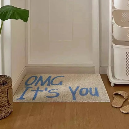 AB51 Letter Welcome Door Mat House Entrance Mat Carpet Dustproof Floor Mat Outdoor Aesthetic Home Room Decoration B