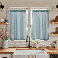 jinchan Linen Pinch Pleated Kitchen Curtains 24 Inch 2 Panels, Natural Linen Tier Curtains Back Tab Beige Farmhouse Cafe, Light Filtering Small Window Drapes for Bathroom Laundry Room Beige