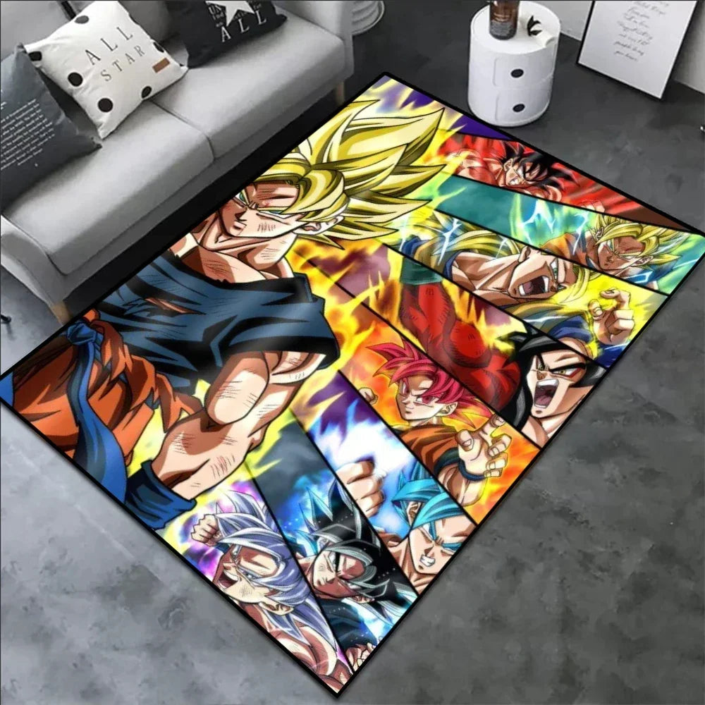 Irregular Area Rugs Anime Dragon Ball Z Goku Different Forms Custom Rug Handmade Carpet Area Rug for Home Decor