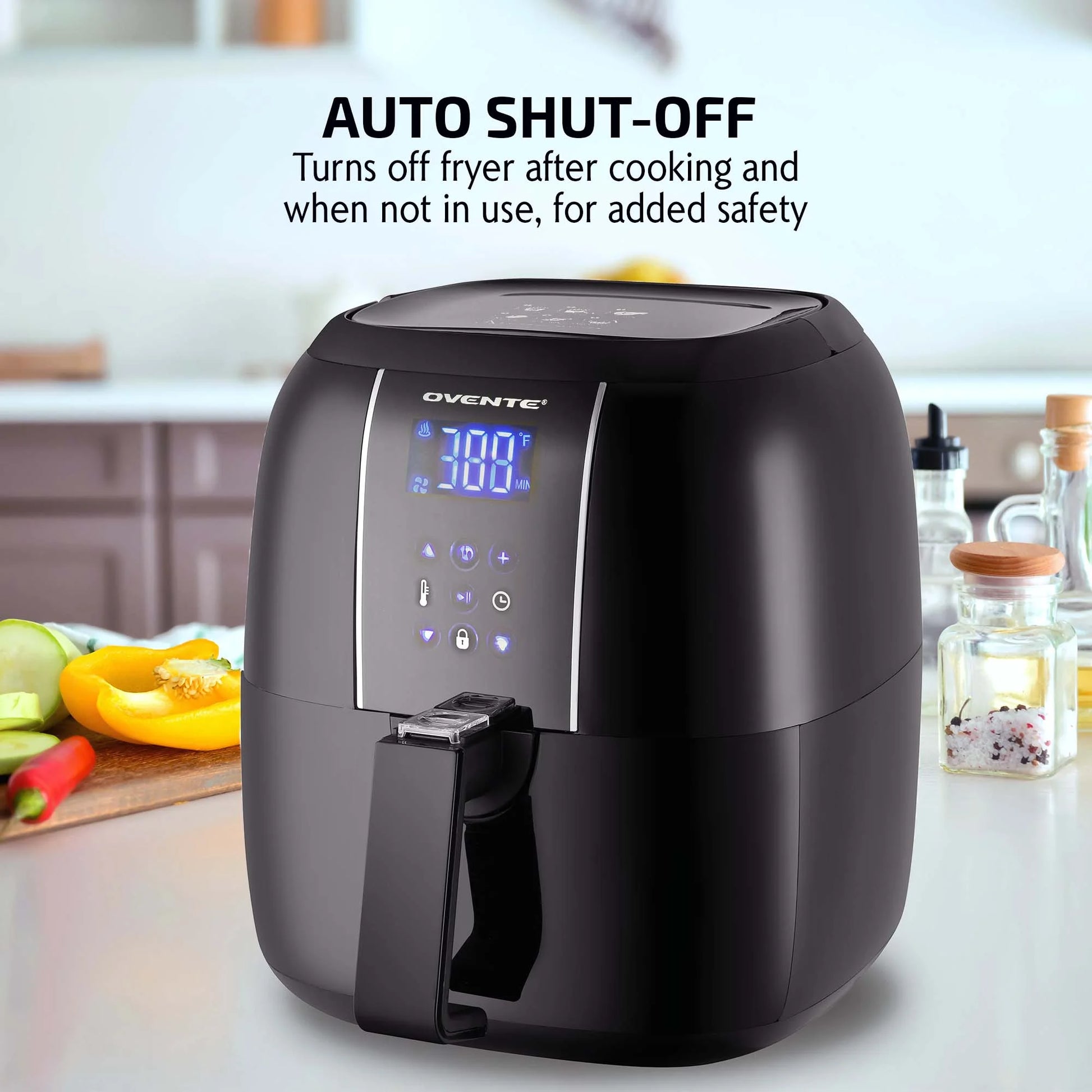 3.2 Quart Compact Air Fryer, Digital LED Touch Screen, Non-Stick Basket, New-Black FAD61302B