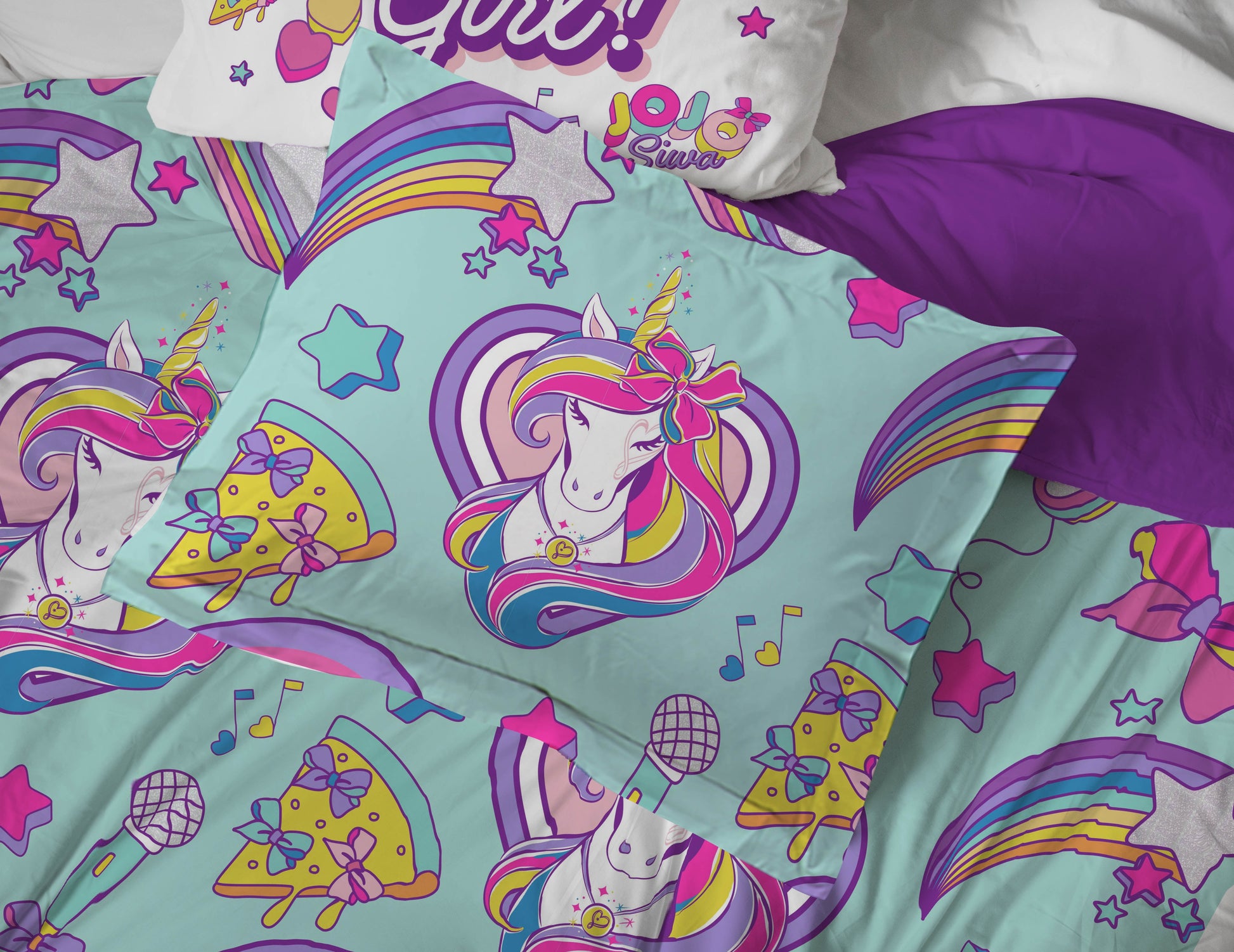 Jojo Siwa Retro Rainbow 5 Piece Twin Bed-In-A-Bag, 100% Microfiber