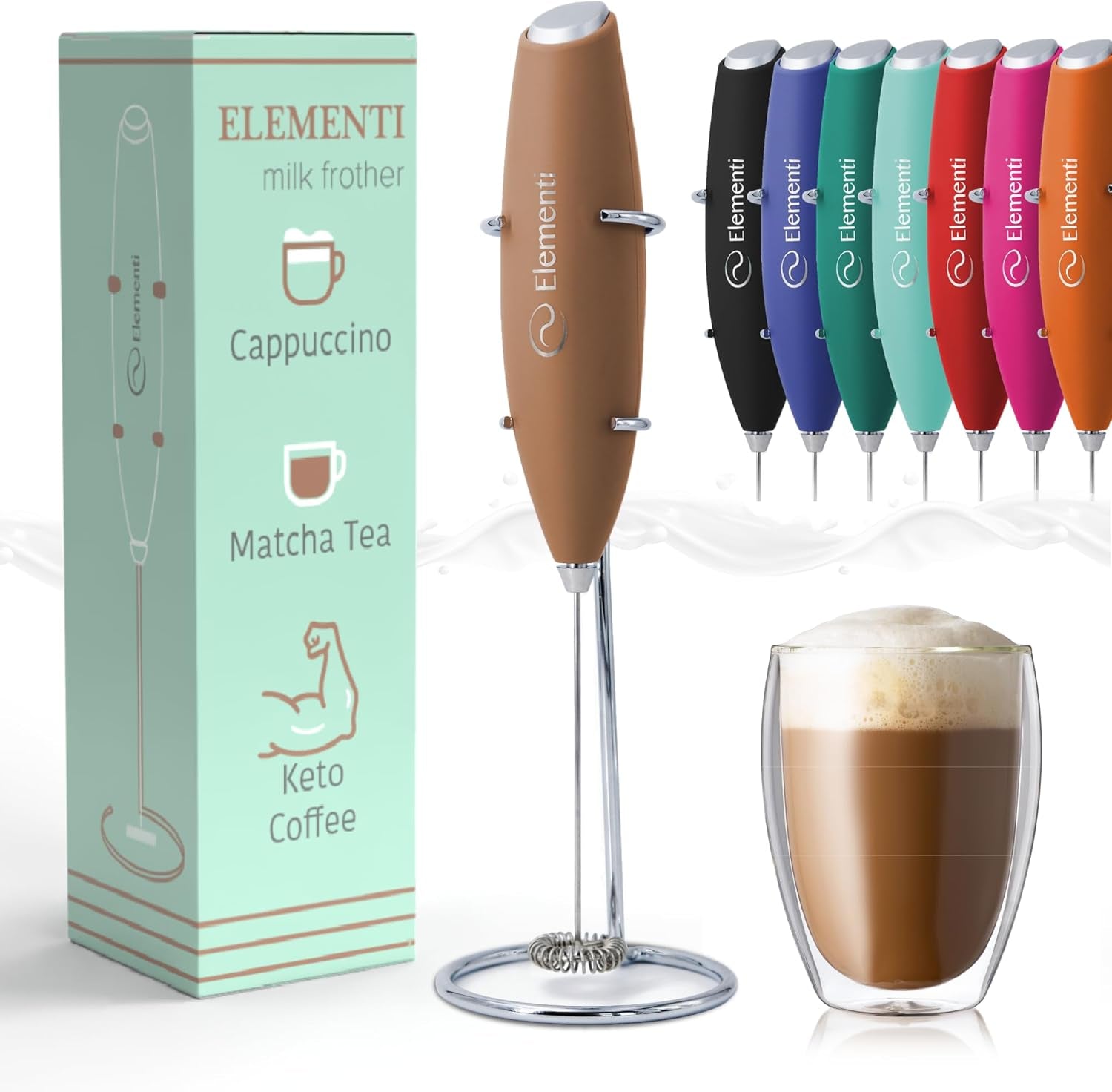 Elementi Electric Milk Frother Handheld