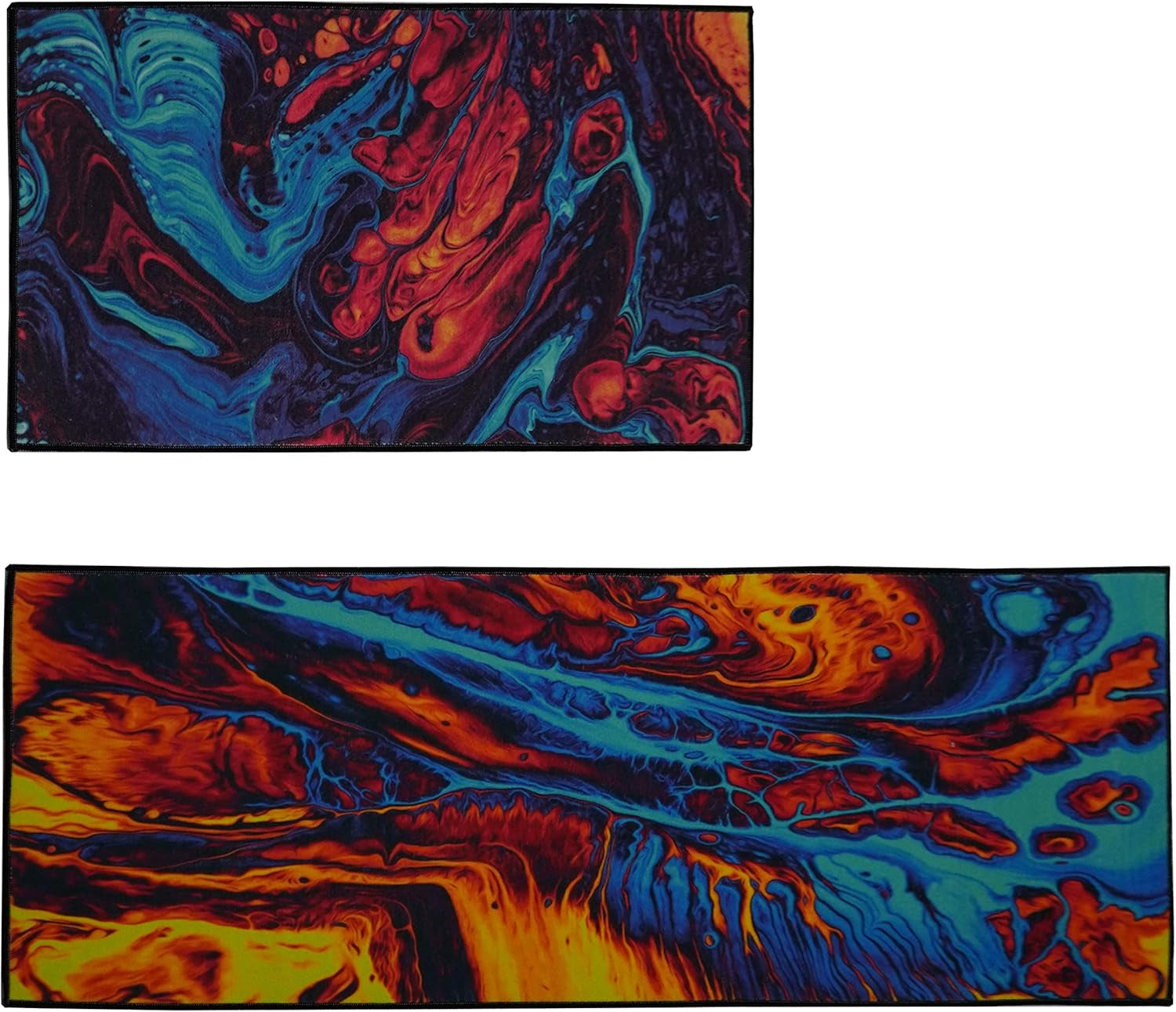 UpNUpCo Artistic and Colorful Kitchen Rugs for Floor Non Slip Kitchen Rugs and Mats Kitchen Mat Set Farmhouse Kitchen - Spicy Art - 2 Pieces - 30"x17" + 47”x17