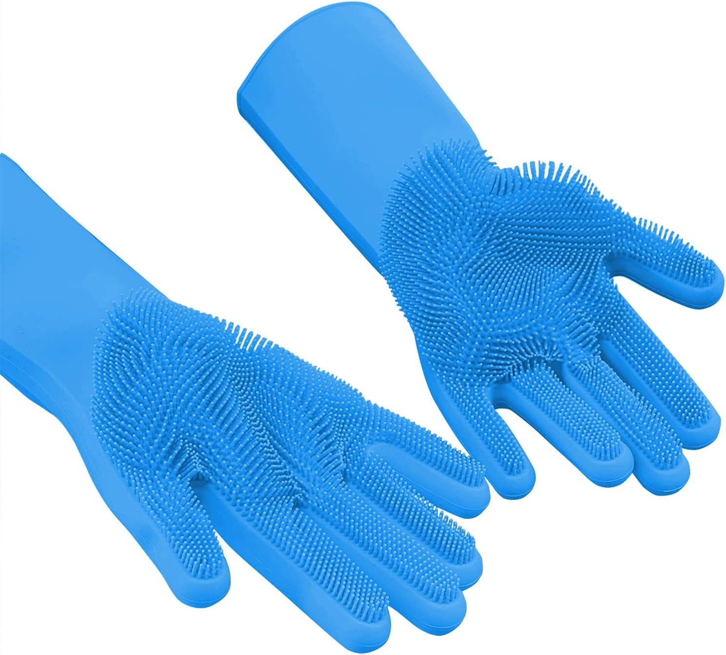 Angel Wings Magic Dish Washing Gloves with Scrubber, Silicone Reusable Cleaning Gloves, Heat-proof Household Scrubber Gloves